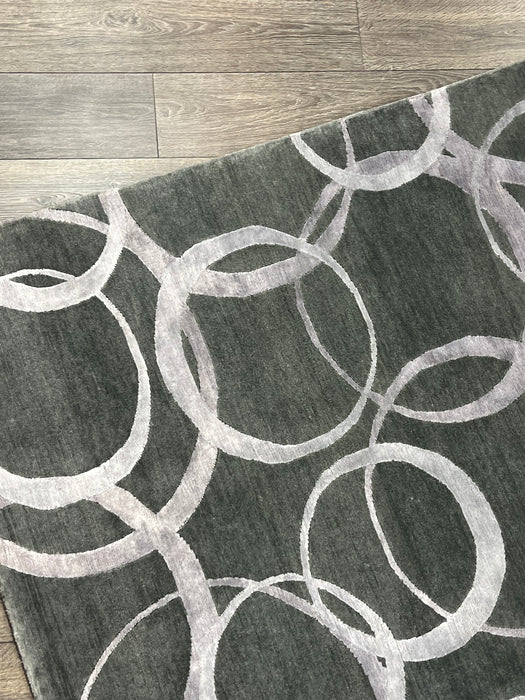 6x9’2 wool and silk nepali area rug