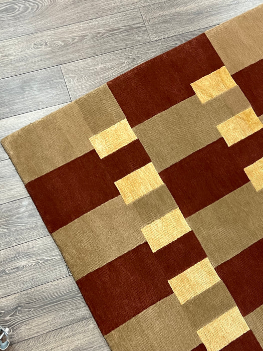 6’4x9’1 nepali wool and silk area rug