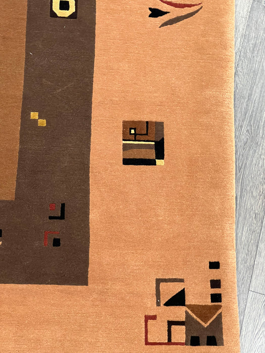 6’4x9’1 wool and silk nepali area rug