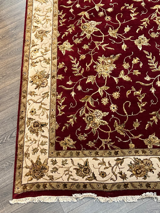 6’1x9 silk flower wool and silk area rug