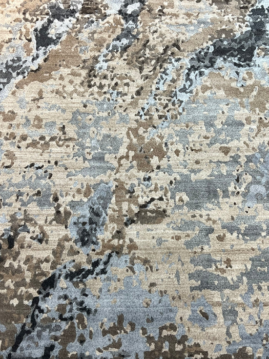 6’2x8’11 wool and silk nepali area rug