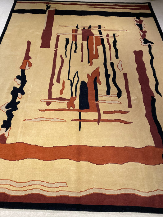 9'x12' Hand-Knotted Nepali Beige/Orange Area Rug – KB Rugs