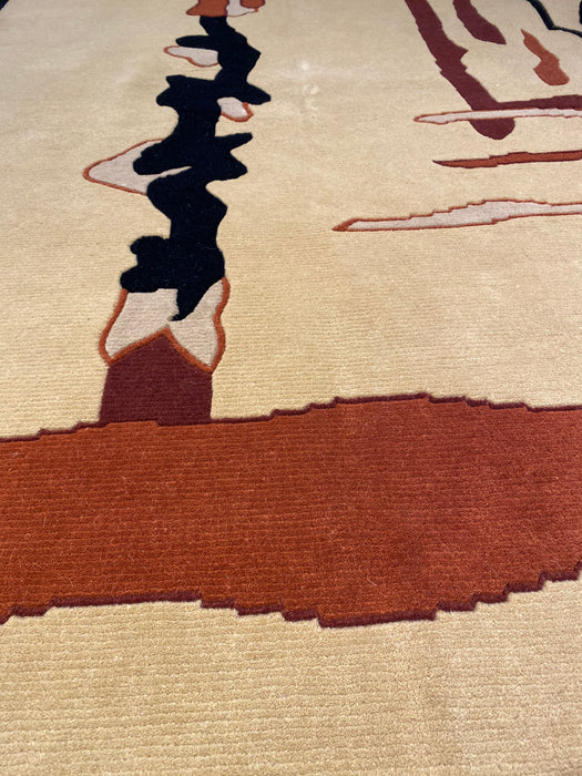 9'x12' Hand-Knotted Nepali Beige/Orange Area Rug – KB Rugs