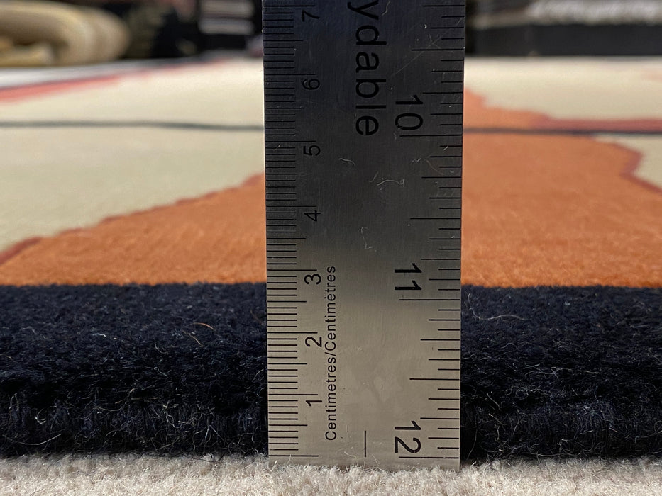 9'x12' Hand-Knotted Nepali Beige/Orange Area Rug – KB Rugs