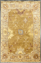6'X9' Hand-Knotted Chobi Wool Area Rug - Beige/Multi