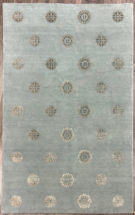 6’1x9 wool and silk nepali area rug