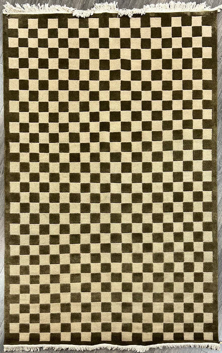 6’2x9 nepali 100% wool area rug
