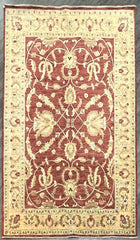 7'X10' Hand-Knotted Chobi Wool Area Rug - Rust/Beige