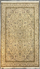 6'X9' Hand-Knotted Persian-Style (Indo-Persian) Wool Area Rug- Ivory/Brown