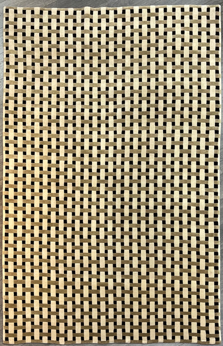 6’3x9’1 nepali 100% wool area rug