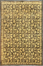 6'X9' Hand-Knotted Chobi Wool Area Rug - Brown/Beige