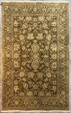 6'X9' Hand-Knotted Persian-Style (Indo-Persian) Wool Area Rug- Brown/Beige