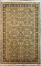 6'X9' Hand-Knotted Persian-Style (Indo-Persian) Wool Area Rug- Bown/Multi