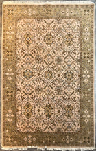 6'X9' Hand-Knotted Persian-Style (Indo-Persian) Wool Area Rug- Beige/Ivory