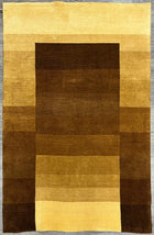 4'X6' Hand-Knotted Nepali Wool Area Rug- Brown/Beige