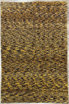 4'X6' Hand-Knotted Nepali Wool Area Rug- Yellow/Black