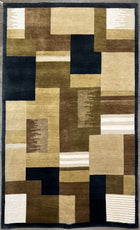 4'X6' Hand-Knotted Nepali Wool Area Rug- Beige/Multi