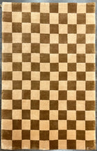 4'X6' Hand-Knotted Nepali Wool Area Rug- Beige/Brown