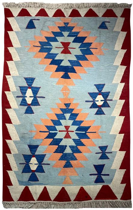 3.10X6.1 Kilim Hand Knotted 100% Wool Area rug (As-Is)