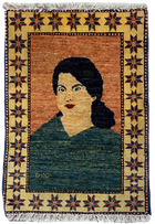 2'X3' Hand-Knotted Chobi Wool Area Rug - Orange/Multi