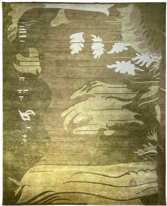 9'x12' Hand-Knotted Nepali Green/Ivory/Brown Area Rug – KB Rugs