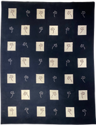 9'X12' Hand-Knotted Nepali Wool Area Rug - Blue/Ivory