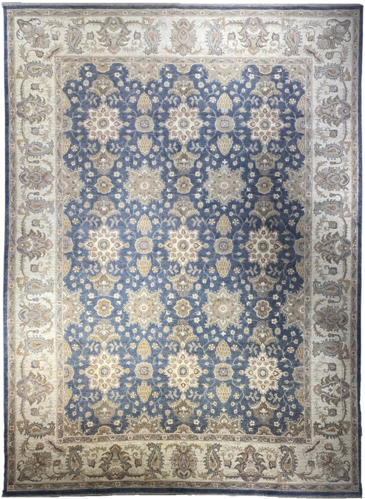 9'x12' Hand-Knotted Chobi Beige/Blue Area Rug – KB Rugs
