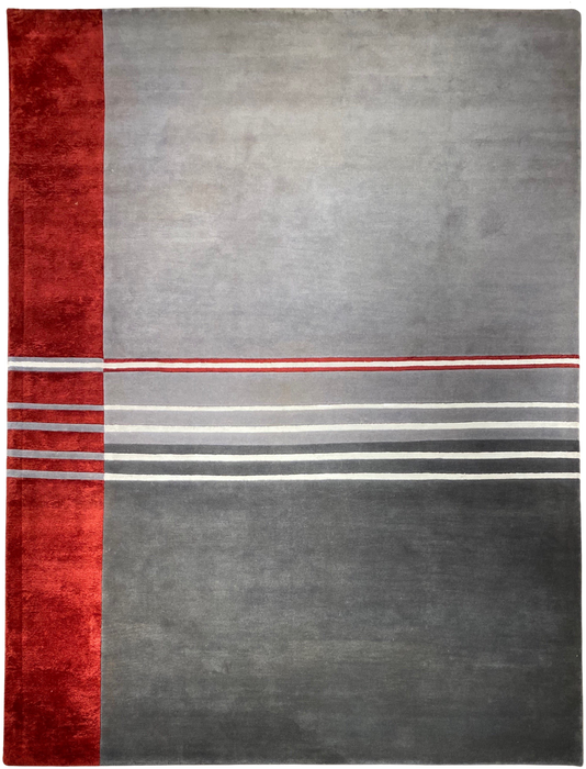 9'x12' Hand-Knotted Nepali Red/Grey Area Rug – KB Rugs