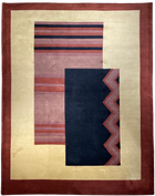 9'X12' Hand-Knotted Nepali Wool Area Rug -Multi/Red