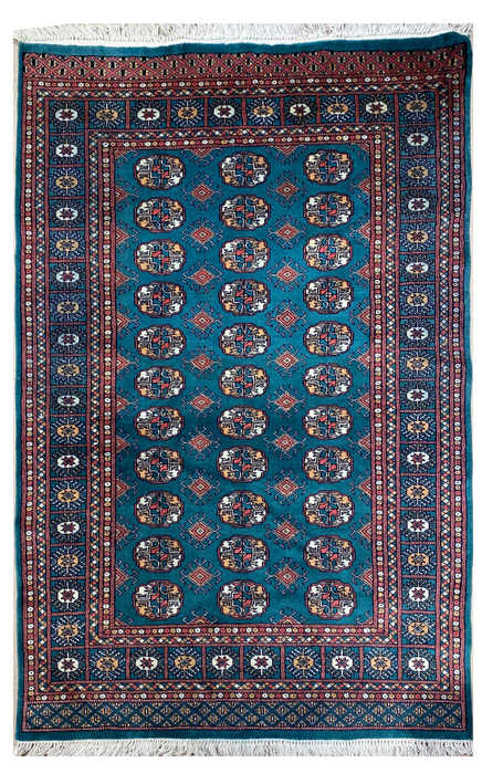 Persian Bukhara ‘4.2X6.4’ Hand knotted area rug