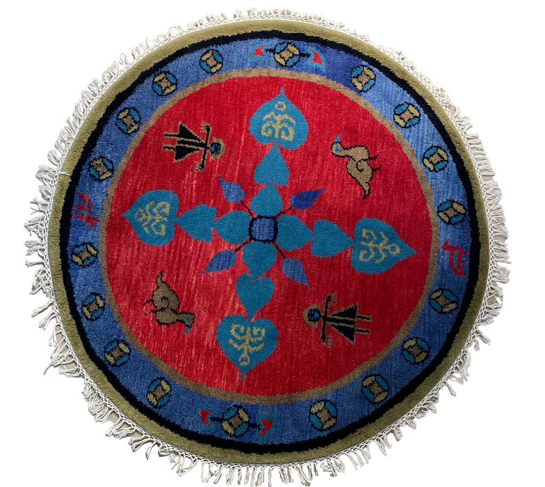5.3X5.3 Indo Persian Hand knotted  Round Rug