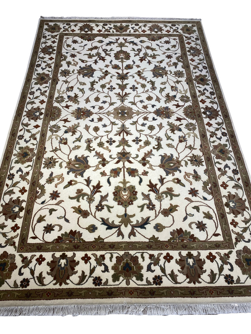 6'x9' Hand-Knotted Herbal Wash White/Multi Area Rug – KB Rugs