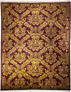 9'X12' Hand-Knotted Persian-Style (Indo-Persian) Wool Area Rug- Golden/Burgundy
