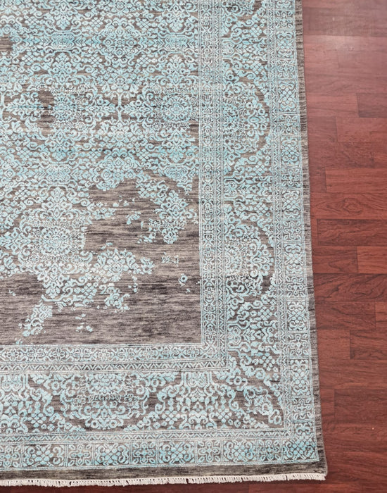 9'X12' Modern Hand Knotted 100% Wool Area rug